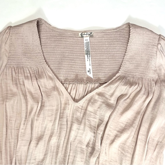 Free People Intimately Smockin’ and Rockin’ Bodysuit Champagne Pink Size Small - Picture 6 of 14